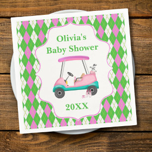 Serviette En Papier Chariot de golf élégant prêt pour la baby shower 