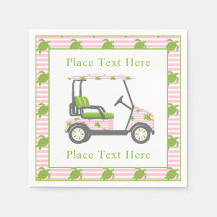 Serviette En Papier Chariot de golf Turtles Preppy