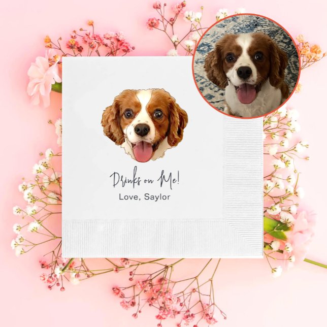Serviette En Papier Charles Spaniel Chien Boire Sur Moi Personnalisé (Créateur téléchargé)