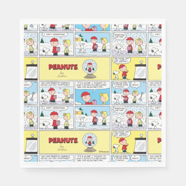 Serviette En Papier Charlie Brown | Boule à neige (Devant)