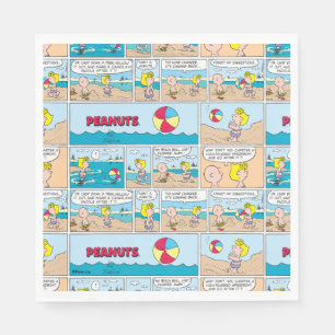 Serviette En Papier Charlie Brown & Sally À La Plage