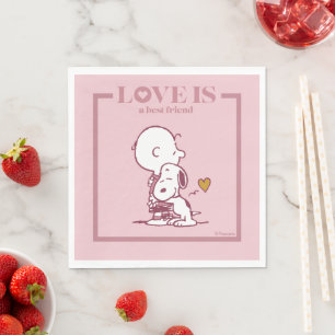 Serviette En Papier Charlie Brown & Snoopy - L'amour est un meilleur a