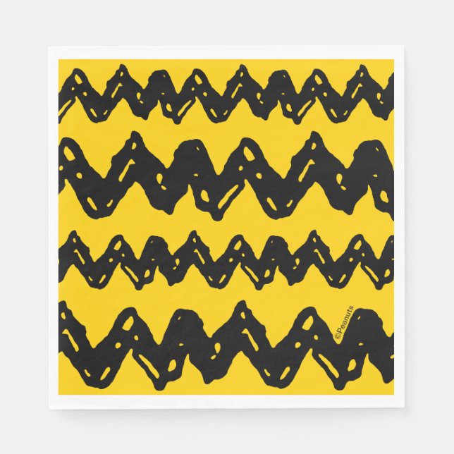 Serviette En Papier Charlie Brown Zig Zag Motif (Devant)
