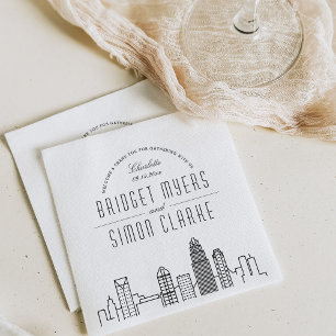Serviette En Papier Charlotte Deco Skyline   Mariage Événement Napkins
