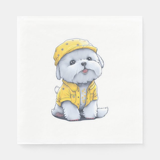 Serviette En Papier Charmant chien mignon (Devant)
