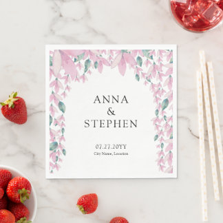 Serviette En Papier Charmant Glycine Rose