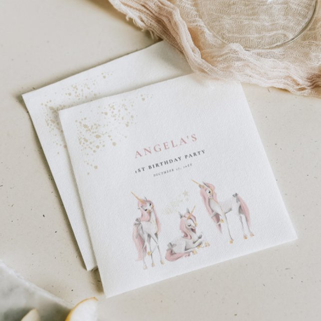 Serviette En Papier Charmante licorne magique Papier Napkin (Créateur téléchargé)