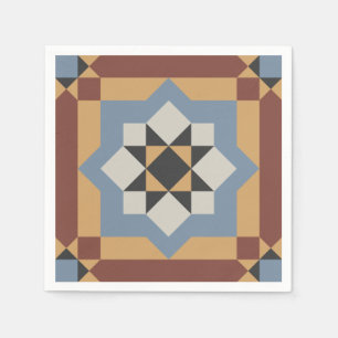 Serviette En Papier Charmante Mosaïque victorienne Motif papier cockta