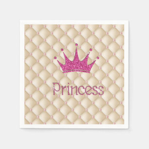 Serviette En Papier Charmants Perles Chic ,Diadème, Princesse,Pailleté