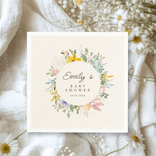Serviette En Papier Charme de jardin fleur sauvage   Accueil baby show