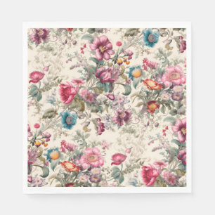 Serviette En Papier Charme Vintage Inspiré Flores d'été