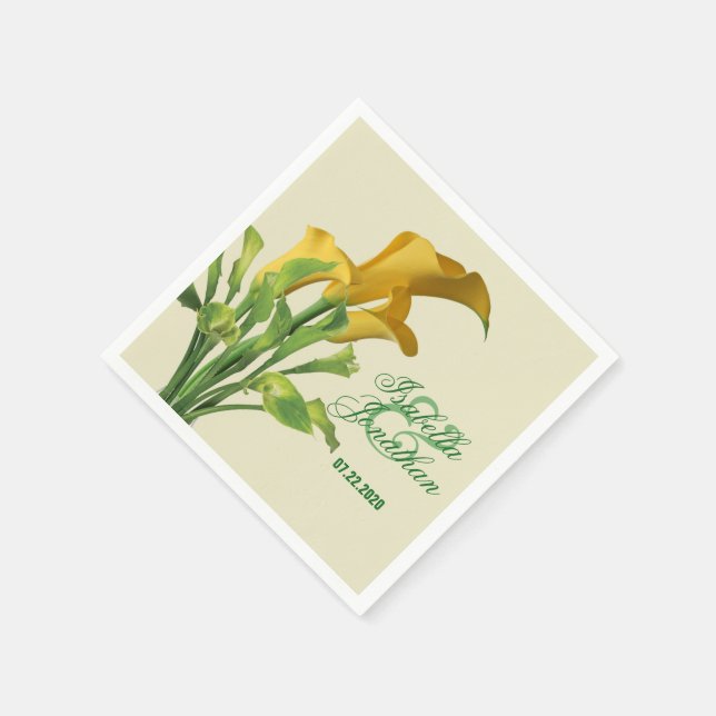 Serviette En Papier Charming Calla Lily Papier Mariage (Coin)