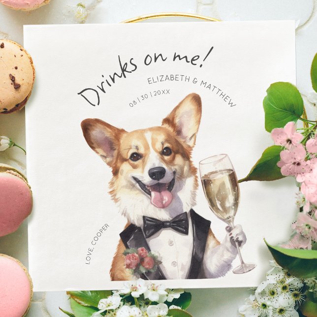 Serviette En Papier Charming Pembroke Welsh Corgi Waiter (Créateur téléchargé)