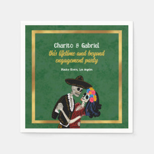 Serviette En Papier Charro et Catrina Skuls à sucre Dancing Green