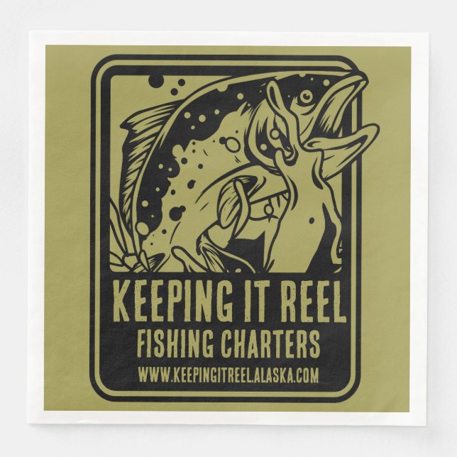 Serviette En Papier Chartes De Pêche Et Accessoires Club (Devant)