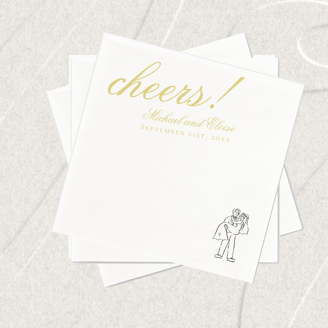 Serviette En Papier Chartreuse Classique Élégance de Mariage (Classic Chartreuse Cheers Elegant Wedding Napkins)