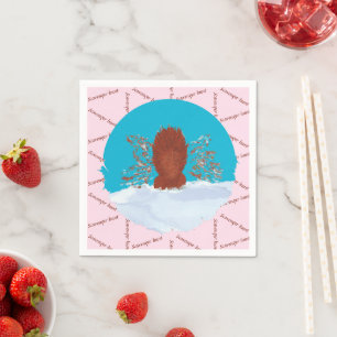 Serviette En Papier Chasse au bûcher amusant écureuil creuser sur past