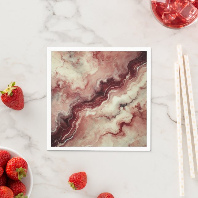 Serviette En Papier Chasse Automne Vin Marbre Texture Découpage Napkin (En situation)