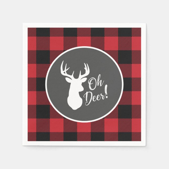 Serviette En Papier Chasse aux cerfs Lodge Baby shower Antlers (Devant)