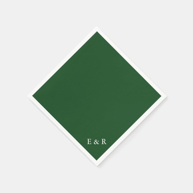 Serviette En Papier Chasseur vert couleur solide tendance (Coin)