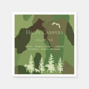 Serviette En Papier Chasseurs verts forestiers camouflage des campeurs