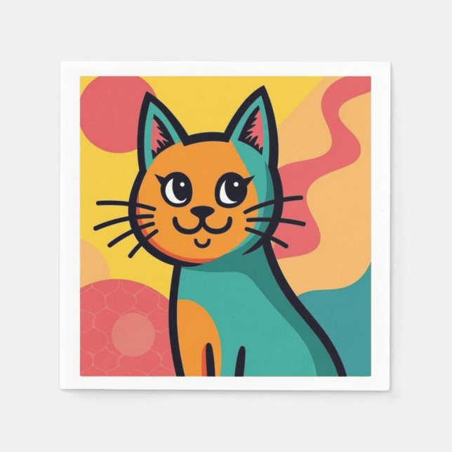 Serviette En Papier chat (Devant)