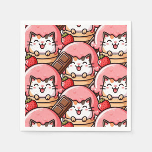 Serviette En Papier Chat à Cône