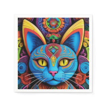 Chat Abstrait aux yeux jaunes