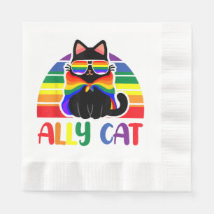 Serviette En Papier Chat allié LGBT Soyez gentil Drapeau arc-en-ciel d