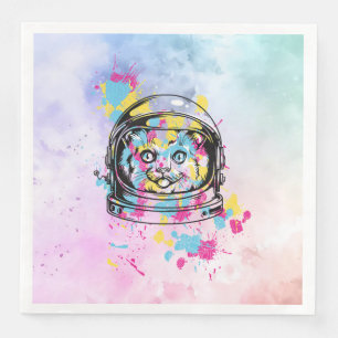 Serviette En Papier Chat Astronaute