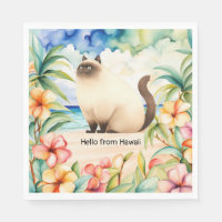 Chat au bord de la plage d'Hawaii