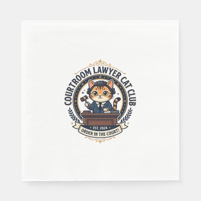 Serviette En Papier Chat avocat de salle d'audience Conception amusant (Devant)