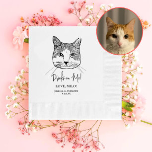 Serviette En Papier Chat Blanc Gingembre Boissons Personnalisées Sur M