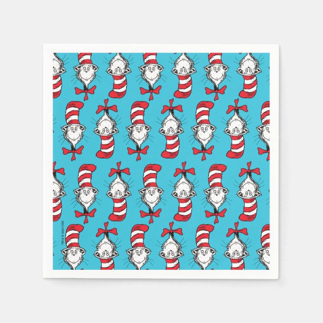 Serviette En Papier Chat Chapeauté Motif (Devant)