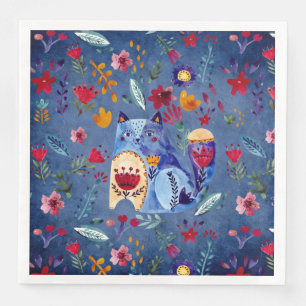 Serviette En Papier Chat Cheeky dans Flower Garden