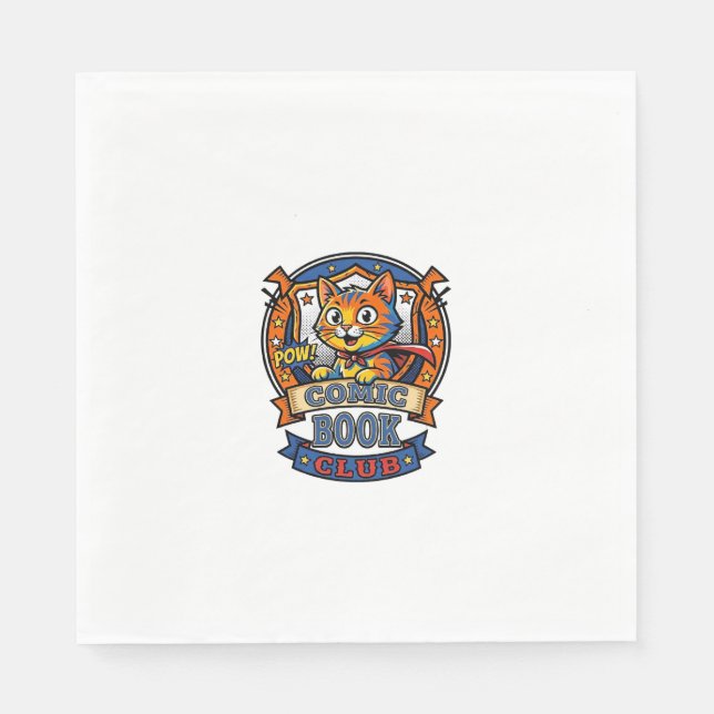 Serviette En Papier Chat de Bande Dessinée Idée Cadeau Maman Chat - Ch (Devant)