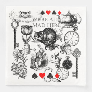 Serviette En Papier Chat de Cheshire classique alice au pays des merve
