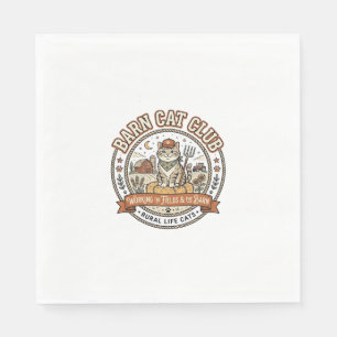 Serviette En Papier Chat de grange Club Chat Agriculteur Mashup d'anim