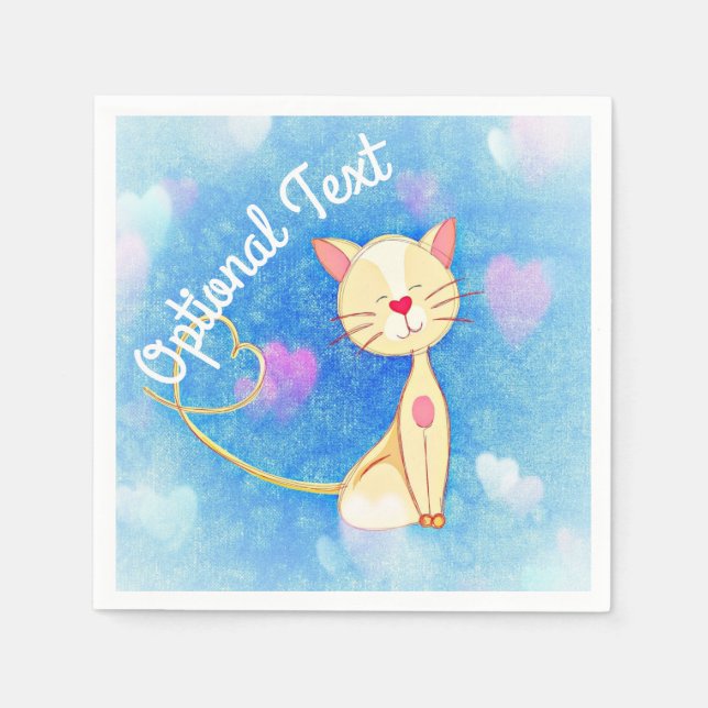 Serviette En Papier Chat de rêve (Devant)