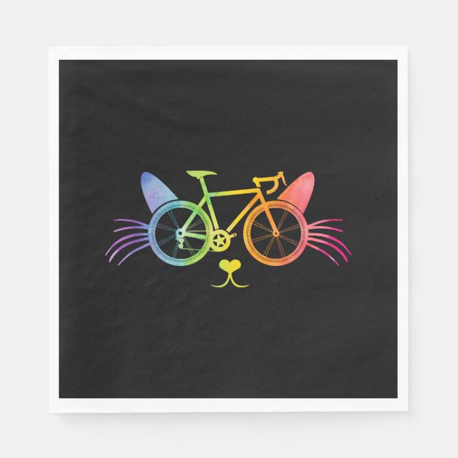 Serviette En Papier Chat de vélo LGBT (Devant)