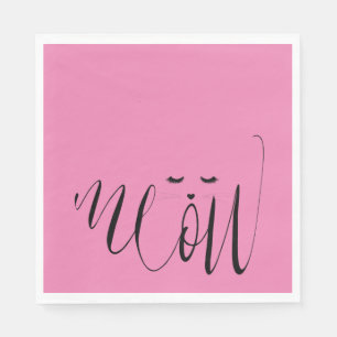 Serviette En Papier Chat de viande rose