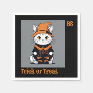 Serviette En Papier Chat d'Halloween mignon déguisé Festif