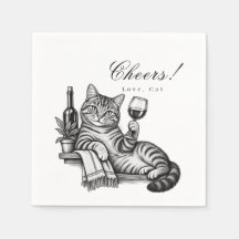 Chat drôle tenant un verre à vin Mariage d'animaux