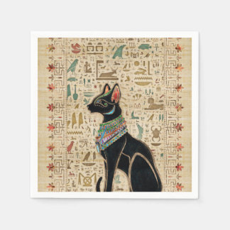 Serviette En Papier Chat égyptien - Bastet sur le papyrus