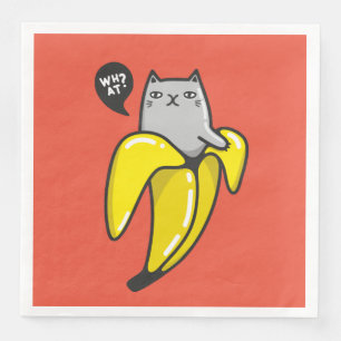 Serviette En Papier Chat en banane