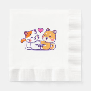Serviette En Papier Chat et Shiba Inu