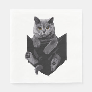 Serviette En Papier Chat Gris Britannique En Chats De Poche S