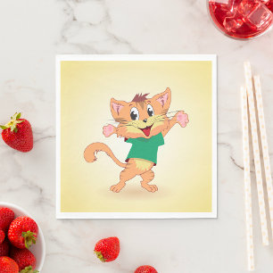 Serviette En Papier Chat groovy