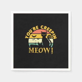 Serviette En Papier Chat Halloween Vous Êtes Creepin Meow