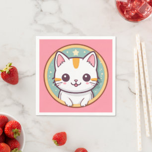 Serviette En Papier Chat japonais mignon Kawaii Kitten